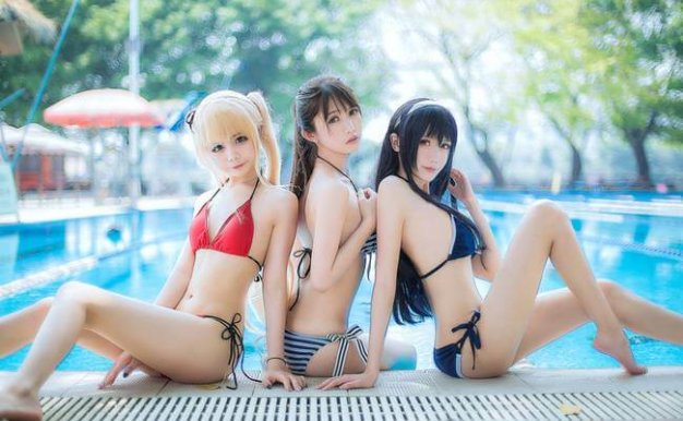 加藤惠 霞之丘诗羽 福利cosplay水着美图